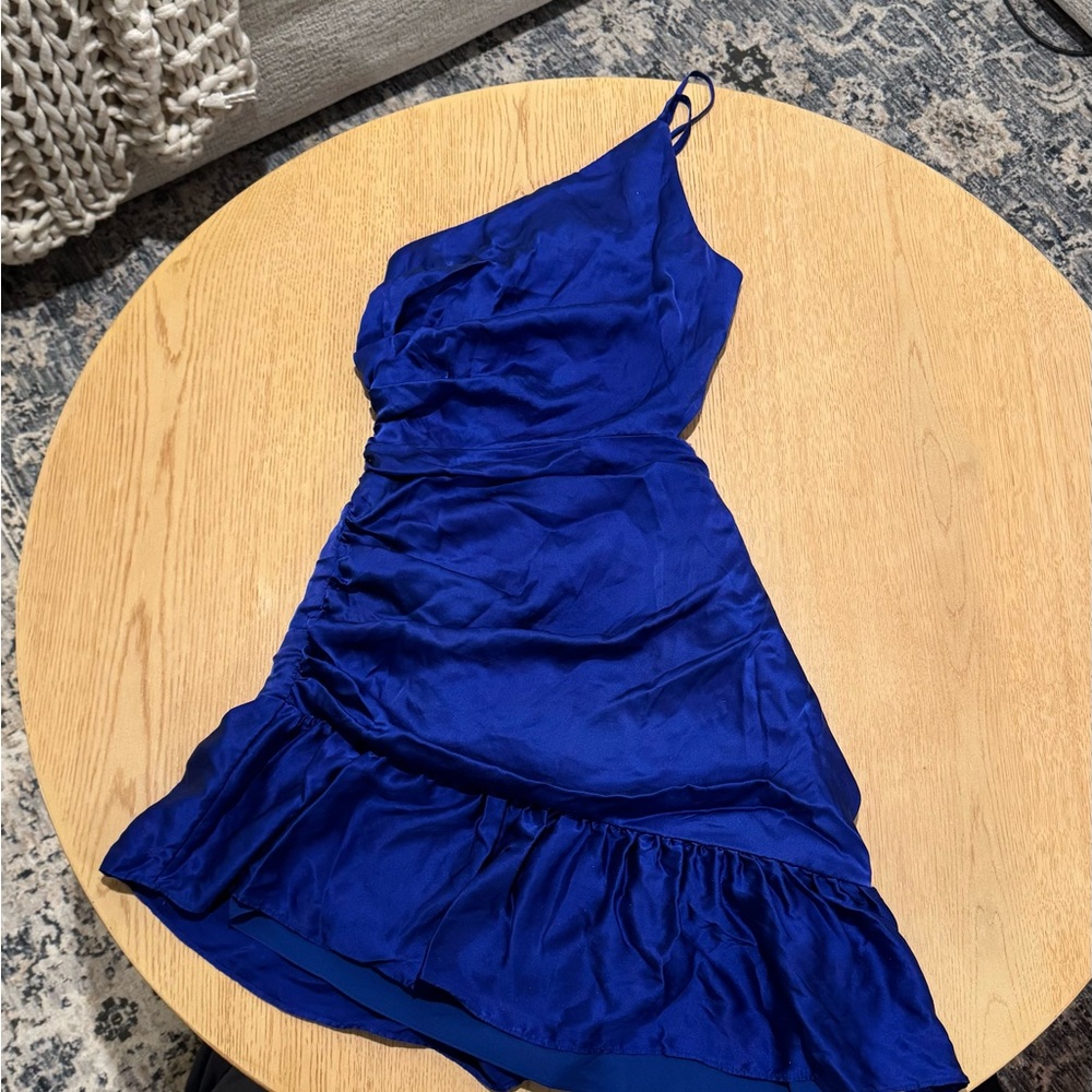 Amanda Uprichard Vibrant Blue Asymmetrical Dress
